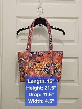 Beach by CLC Large Neoprene Tote Bag Pink Orange Floral - Psalm 16:11 - NWOT